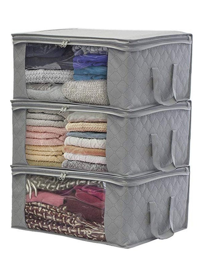 U-HOOME Large Capacity Foldable Storage Bag Grey/Transplant 49 x 36 x 21cm - Image 1