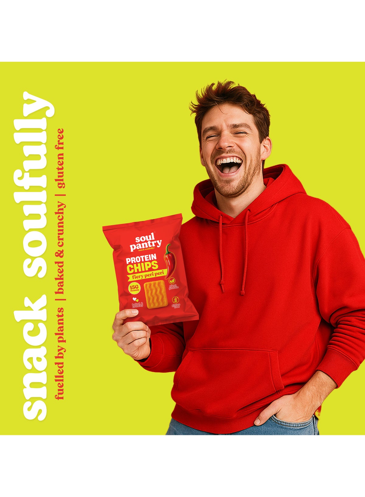 Soul Pantry Protein Chips, Peri Peri Flavor | High Protein, Gluten Free, Healthy Snack | Plant-Based Baked Chips, Non-Gmo, Pack Of 10