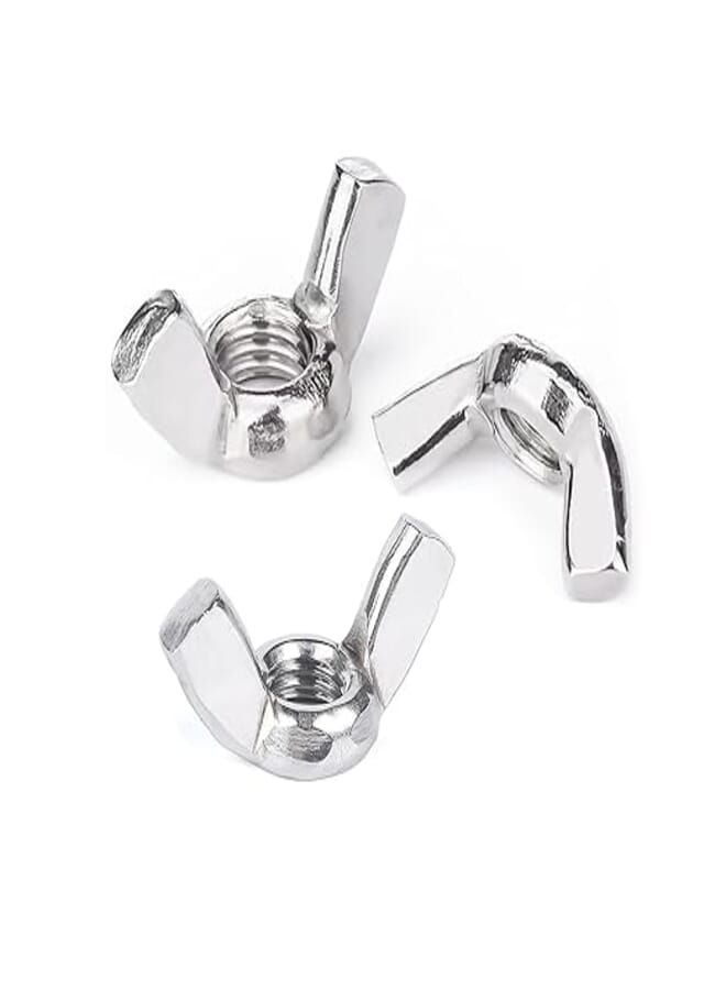 M6 Wing Nuts,25Pcs Stainless Steel 18-8(304) Wing Nuts,Fasteners Parts Butterfly Nut, Hand Twist Tighten Hardware Nuts