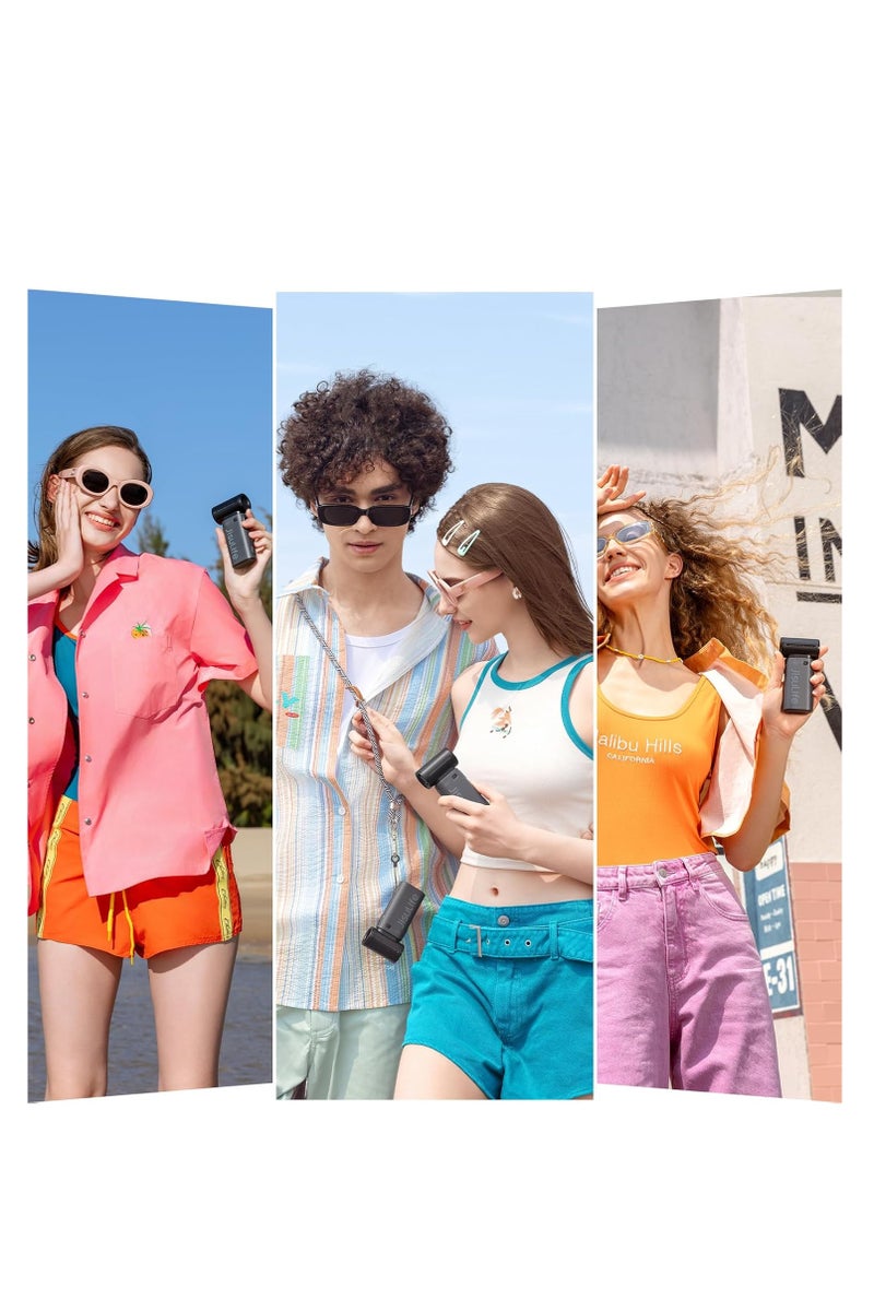 جيسيو لايف مروحة JISULIFE المحمولة باليد، قابلة لإعادة الشحن عبر USB صغير [مدة تبريد قصوى 18 ساعة]، بطارية صغيرة 5000 مللي أمبير/ساعة، مروحة مكياج/رموش شخصية، مروحة جيب بخمس سرعات للنساء والرجال والسفر والتخييم في الهواء الطلق، لون أسود - Image 4