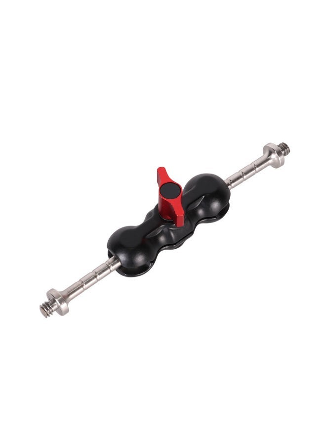 Generic Double Ball Head Universal Bracket SLR Camera Monitor Magic Handle Strange Hand Hot Boot Bracket Pea Clip Strange Hand-Color:Double Arm Extended Pea Bracket - Image 1