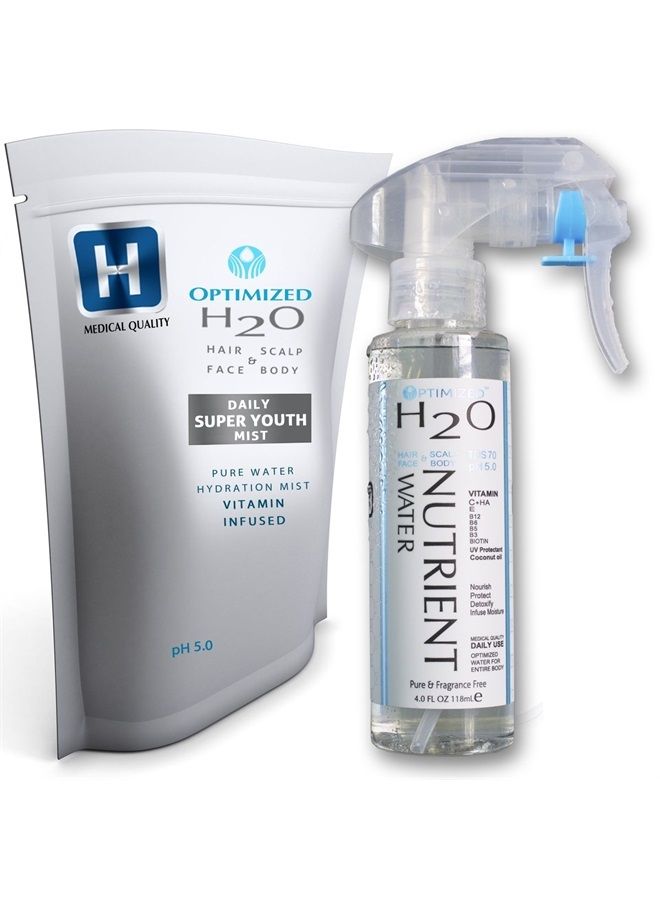 OPTIMIZED أفضل رذاذ مرطب خفيف مضاد للشيخوخة للشعر والوجه والبشرة، تونر فيتامين C + سيروم حمض الهيالورونيك، أقصى قوة سريرية من دكتور حاصل على دكتوراه من جامعة ستانفورد! زيت جوز الهند MULTI-BOND، س - Image 1