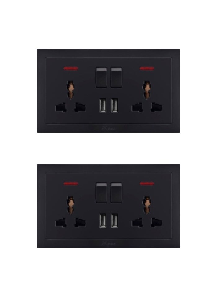 Vmax Universal Wall Socket Dual 2 USB Plug Switch Power Supply Plate 2100mA High Quality Charger Multifunctional Three Hole Socket  - Image 1