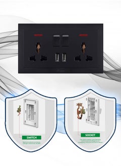 Vmax Universal Wall Socket Dual 2 USB Plug Switch Power Supply Plate 2100mA High Quality Charger Multifunctional Three Hole Socket  - Image 2