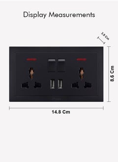 Vmax Universal Wall Socket Dual 2 USB Plug Switch Power Supply Plate 2100mA High Quality Charger Multifunctional Three Hole Socket  - Image 5