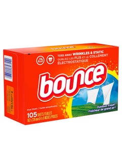 Bounce Dryer Sheets, 105 Sheets, Outdoor Fresh Scent Fabric Softener Sheets, Reduces Static, Softens And Fights Wrinkles  - Image 2