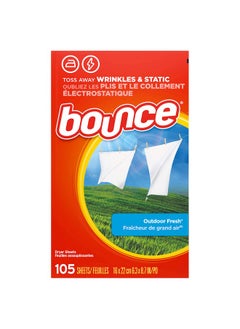 Bounce Dryer Sheets, 105 Sheets, Outdoor Fresh Scent Fabric Softener Sheets, Reduces Static, Softens And Fights Wrinkles  - Image 3