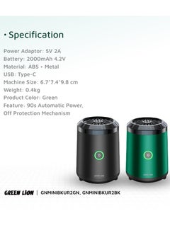 GREEN LION Mini Bakhour 2 Rechargable Incense Burner / Bukhour / Luxury Scent  / Auto Off Feature / Type-C Charging / Compact & Portable / 10-15 Times Working Capacity / Accompanied by Fragrance / 2000mAh Battery - Black  - Image 3