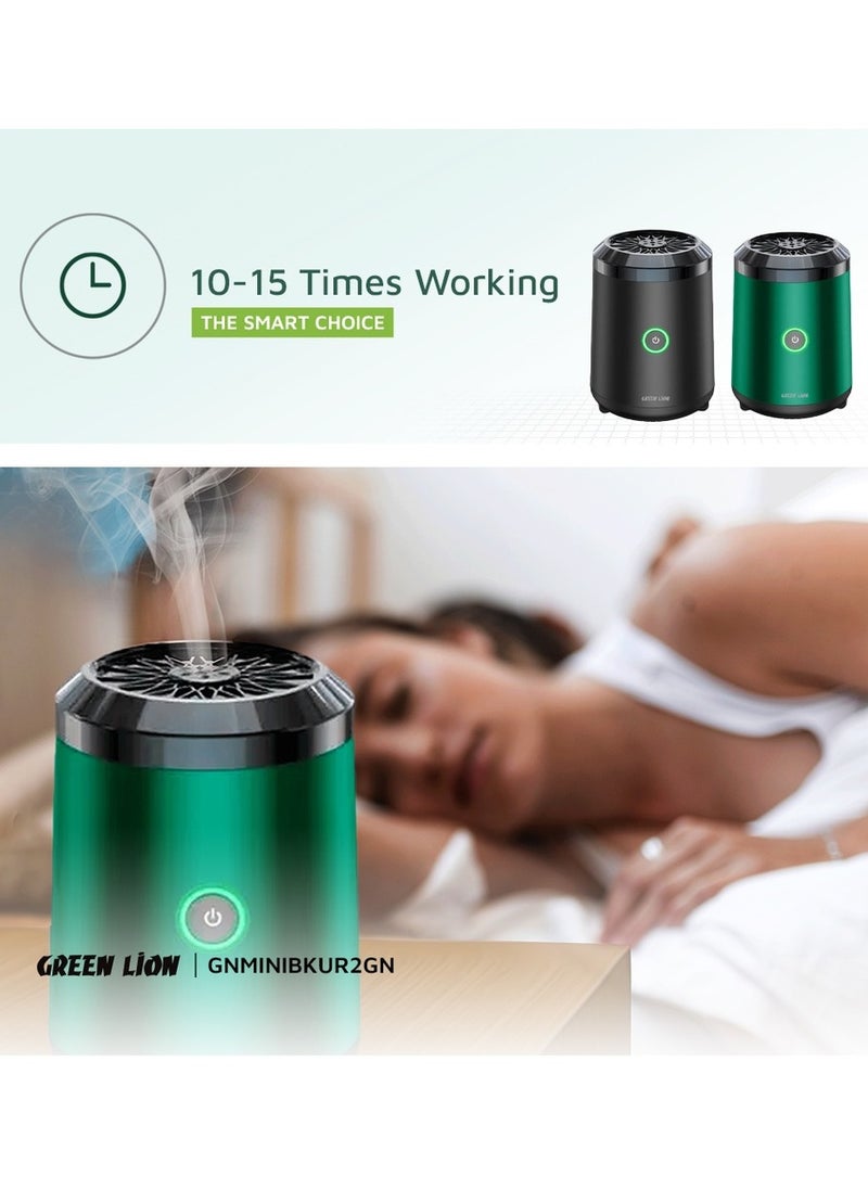 Mini Bakhour 2 Rechargable Incense Burner / Bukhour / Luxury Scent  / Auto Off Feature / Type-C Charging / Compact & Portable / 10-15 Times Working Capacity / Accompanied by Fragrance / 2000mAh Battery - Black