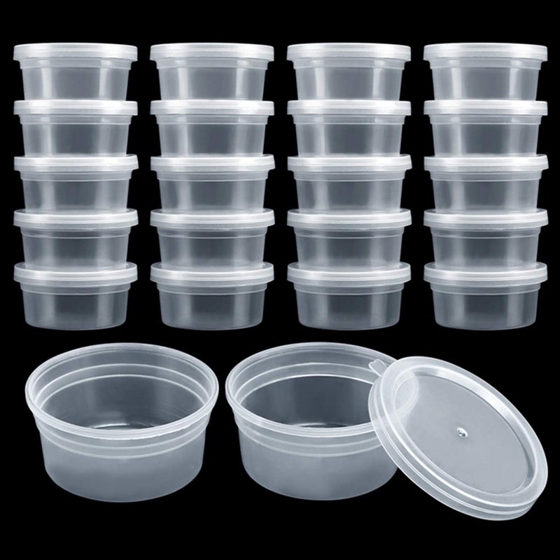 GWHOLE Slime Containers with Lids 20 Pack Small Plastic Containers Reusable for Slime Art Work Bead Floam Material Storage45oz - Image 2