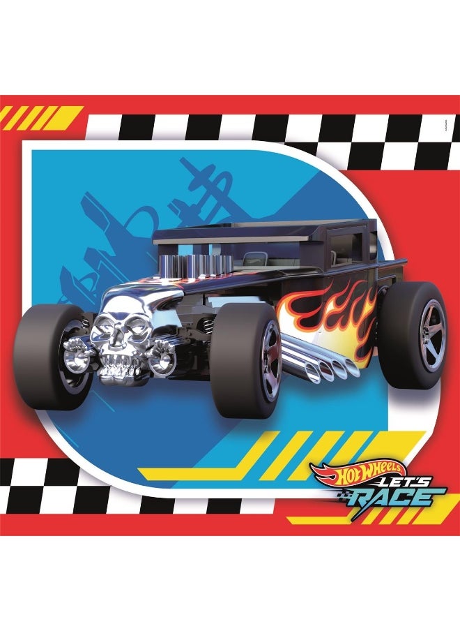Clementoni - Clementoni Hot Wheels Let's Race Super Color Jigsaw Puzzle Set (3 x 48 Pieces) - Image 1
