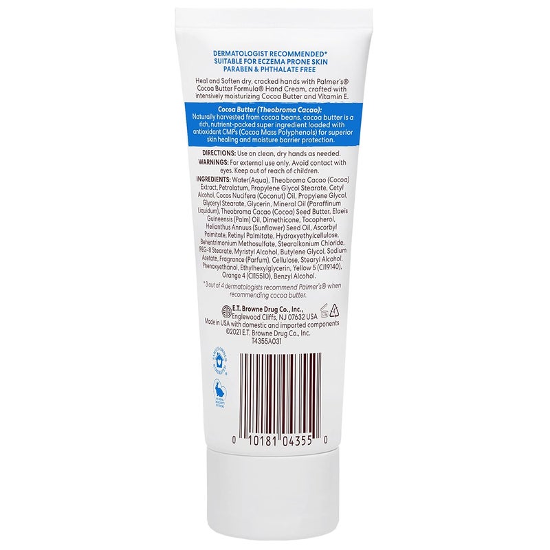 PALMER'S Palmers Cocoa Butter Hand Cream for Intensive Relief Free of Paraben Fragrance 96gm  - Image 2