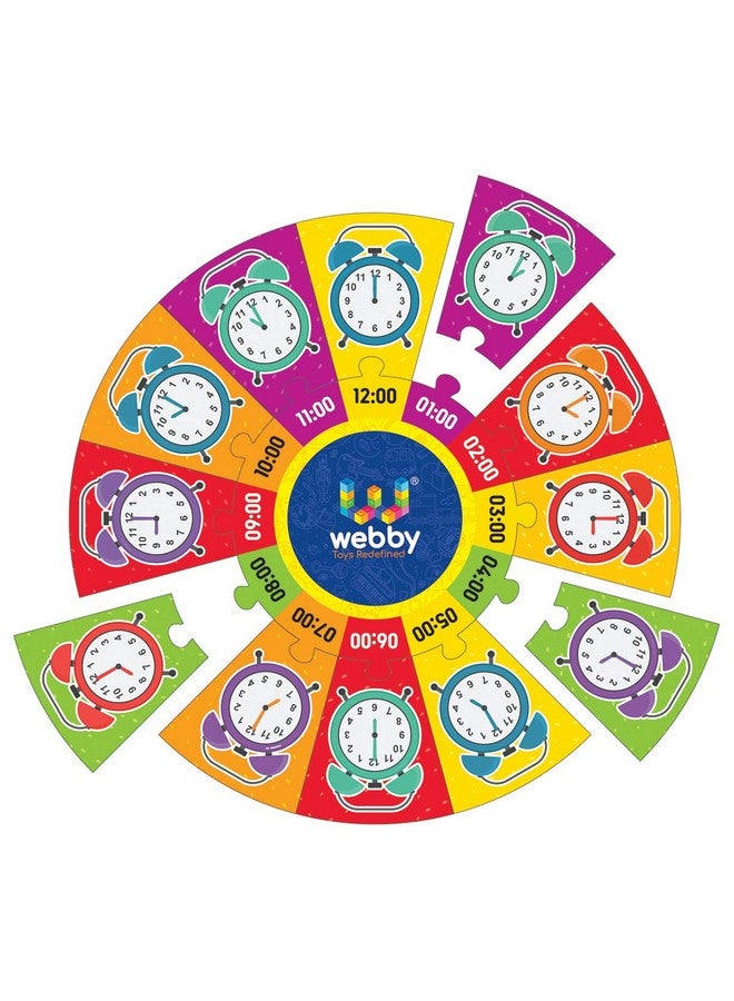 Webby Time Wooden Round Shape Jigsaw Floor Puzzle, 13 Pcs-3 8 Yrs for Kids - Image 3