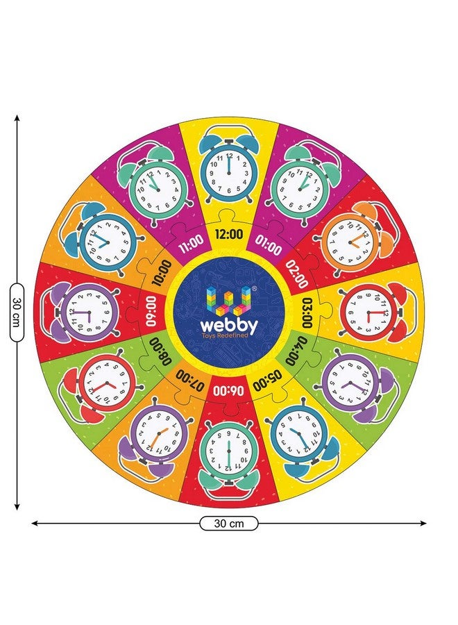 Webby Time Wooden Round Shape Jigsaw Floor Puzzle, 13 Pcs-3 8 Yrs for Kids - Image 4