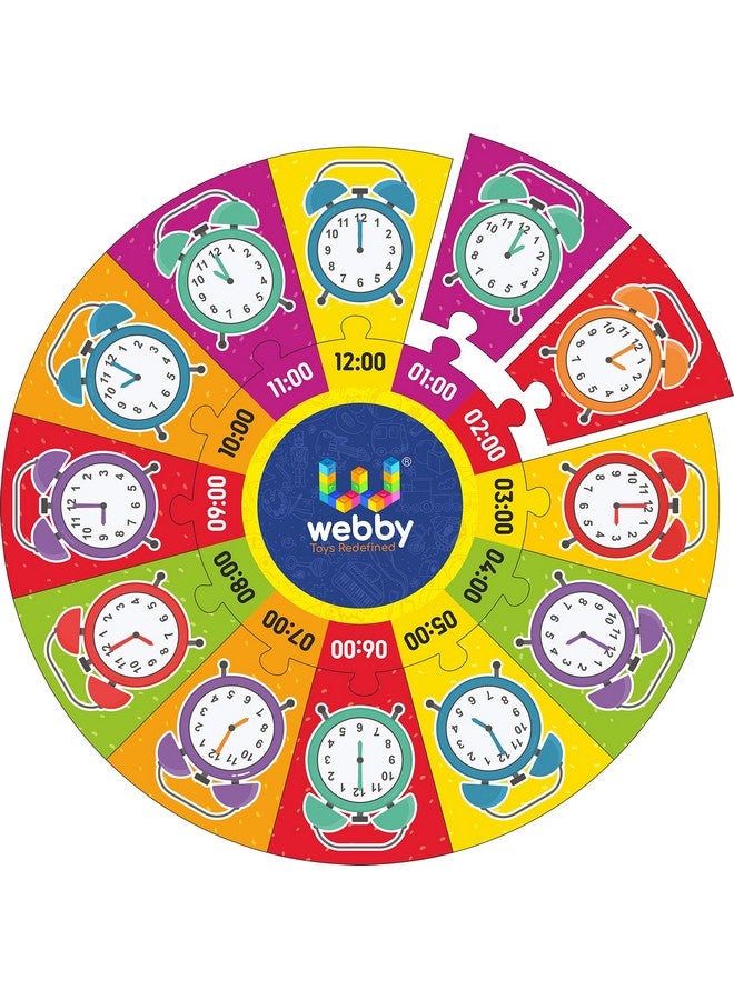 Webby Time Wooden Round Shape Jigsaw Floor Puzzle, 13 Pcs-3 8 Yrs for Kids - Image 1