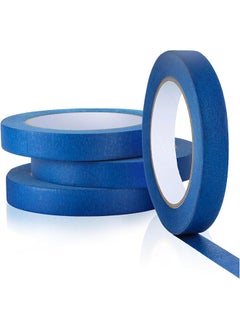 PROMASS promass Blue Painters Tape, 4 Rolls Painting Tape with Adhesive Backing, 20mmx50m Blue Masking Tape, Masking Tape for DIY Crafts and Arts, Easy Removal Painter's Wall Paper for Decoration, Labeling  - Image 1