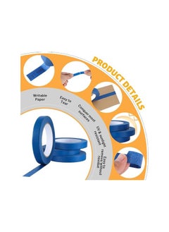PROMASS promass Blue Painters Tape, 4 Rolls Painting Tape with Adhesive Backing, 20mmx50m Blue Masking Tape, Masking Tape for DIY Crafts and Arts, Easy Removal Painter's Wall Paper for Decoration, Labeling  - Image 2