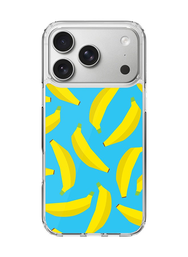 Stylizedd Classic Clear MagSafe Case for iPhone 17 Pro , Hybrid Soft Case Flexible Edges Anti Drop TPU PC Gel Thin Transparent Cover [ Designed for iPhone 17 Pro ] - Scattered Bananas Full Print
