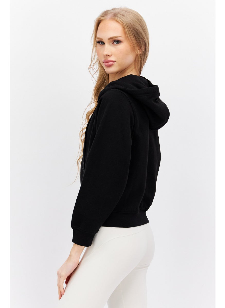 Don't Call Me Jennyfer - Women Hooded Long Sleeve Solid Sweatshirt, Black - Image 1