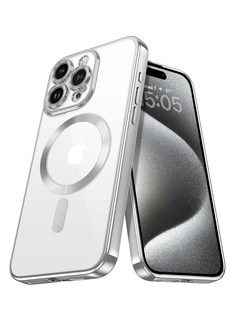 ELTRAZONE -- Case Compatible with iPhone 14 Pro, Magnetic Clear Phone Case, Transparent Electroplated Case for Women/Girls/Men - Image 1