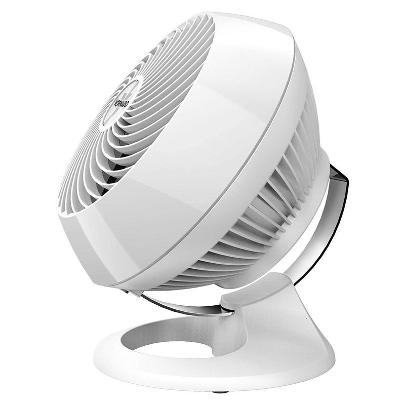 Vornado 560 Whole Room Air Circulator, Medium Floor Fan with 4 Speeds, Adjustable Tilt, Easy to Clean, Adjustable Tilt Chrome Glide Bar, Quiet Fan for Home, Office, and Bedroom, White - Image 1