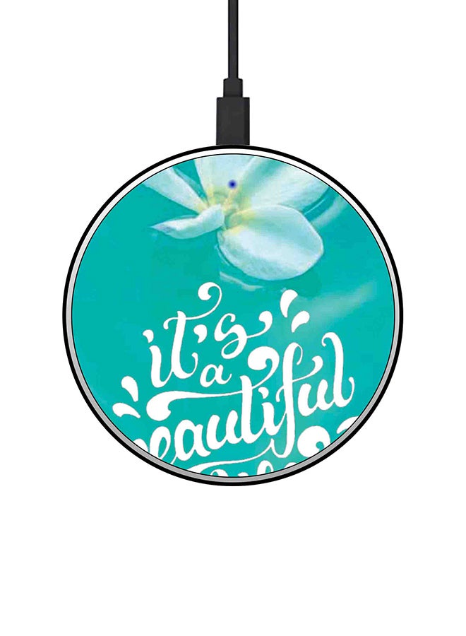 ثيودور شاحن لاسلكي سريع رفيع للغاية بقدرة 15 وات متعدد الألوان