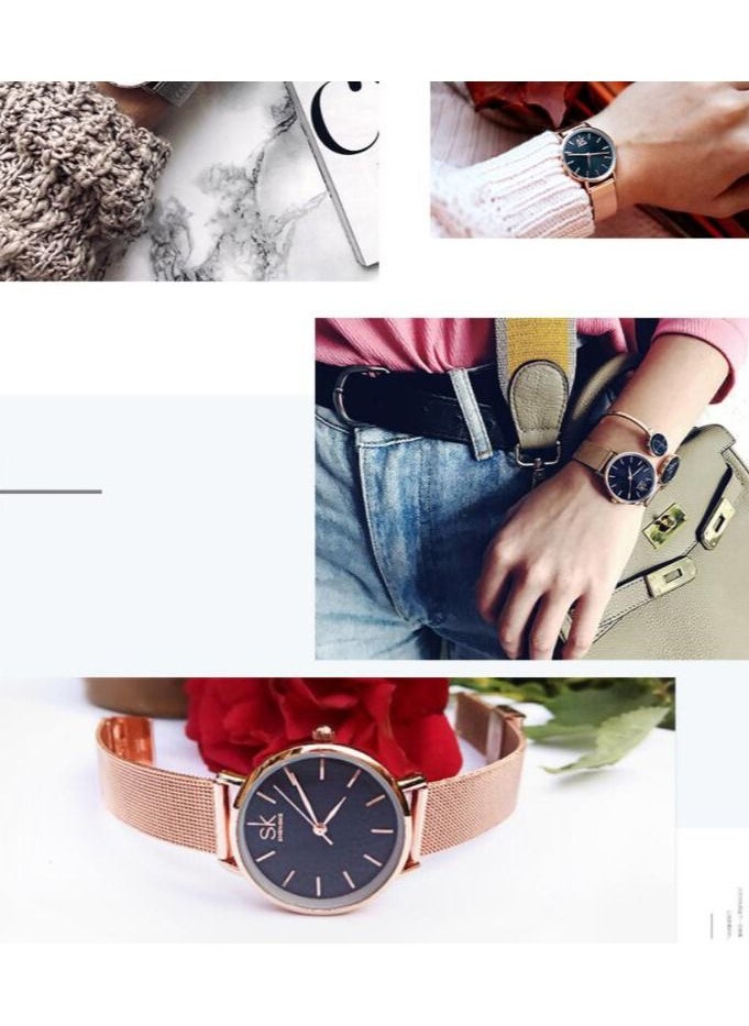 SK Waterproof Ladies Quartz Wrist Watch Fashion Milano Mesh Strap  - Image 2