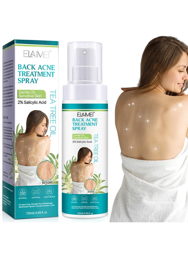 Elaimei Back Acne Treatment Spray - 2% Salicylic Acid And Tea Tree Oil Spray - Body Acne Treatment With Herbal Formula - Body Acne Spray - Tea Tree Oil Spray - Back Acne Solution  - Image 2