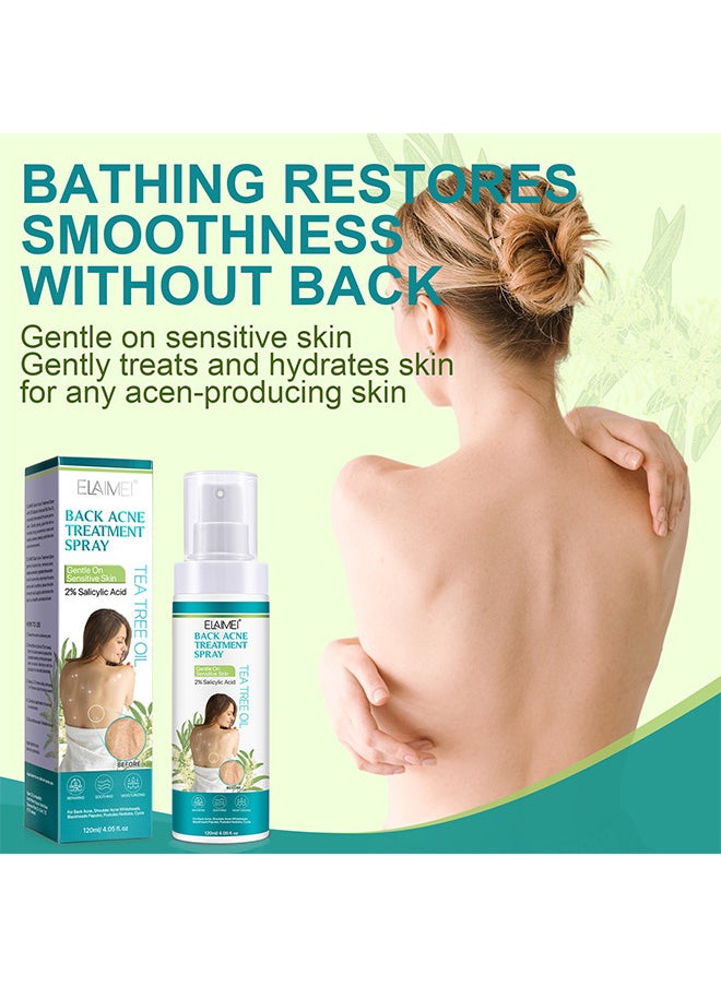 Elaimei Back Acne Treatment Spray - 2% Salicylic Acid And Tea Tree Oil Spray - Body Acne Treatment With Herbal Formula - Body Acne Spray - Tea Tree Oil Spray - Back Acne Solution  - Image 4