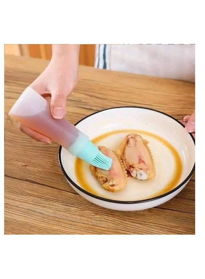 Bbq Basting Brushes With Oil Bottle Orange - Image 1