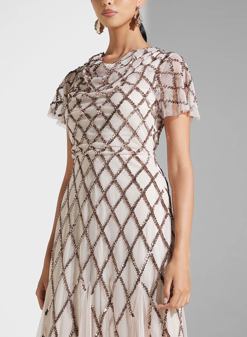 Amelia Rose Sequin Mesh Dress