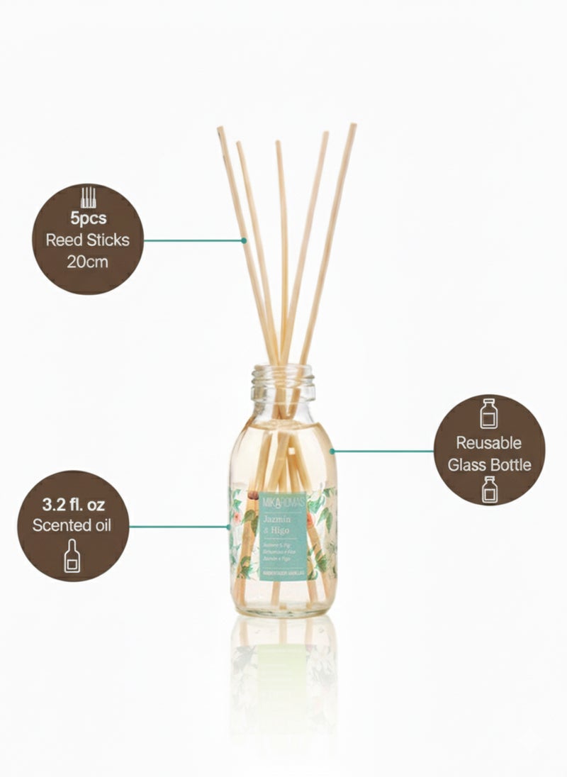 MIKAROMAS موزع العطور بالقصب من ميكارومس - عطر الياسمين والتين، 95 مل - Image 4