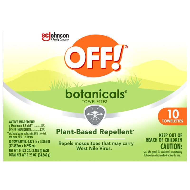 OFF! Botanicals Insect Repellent Wipes, Mosquito Repellent, 10 Count Individually Wrapped Wipes - Image 2