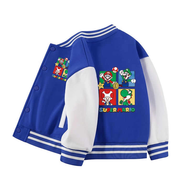 Mario Boys And Girls Jackets Children'S Baseball Uniforms Children'S Winter Casual Velvet Jackets - Image 3