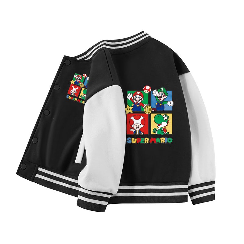 Mario Boys And Girls Jackets Children'S Baseball Uniforms Children'S Winter Casual Velvet Jackets - Image 5