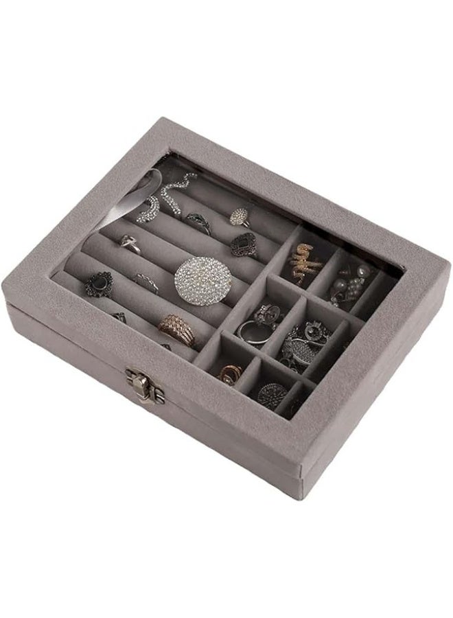 Portable Multifunctional Velvet Jewelry Box Organizer, Ring Holder, Jewelry Case, Travel Jewelry Gift Box - Image 4