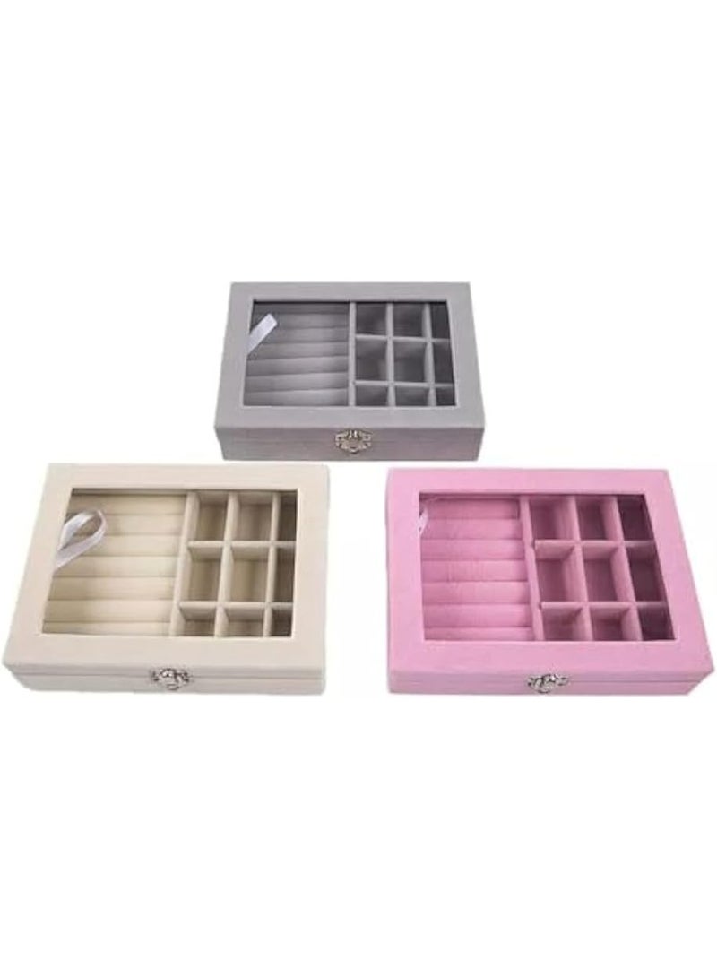 Portable Multifunctional Velvet Jewelry Box Organizer, Ring Holder, Jewelry Case, Travel Jewelry Gift Box - Image 2