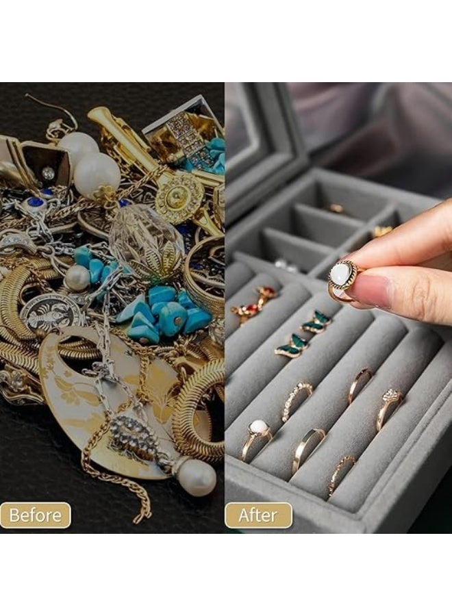 Portable Multifunctional Velvet Jewelry Box Organizer, Ring Holder, Jewelry Case, Travel Jewelry Gift Box - Image 5