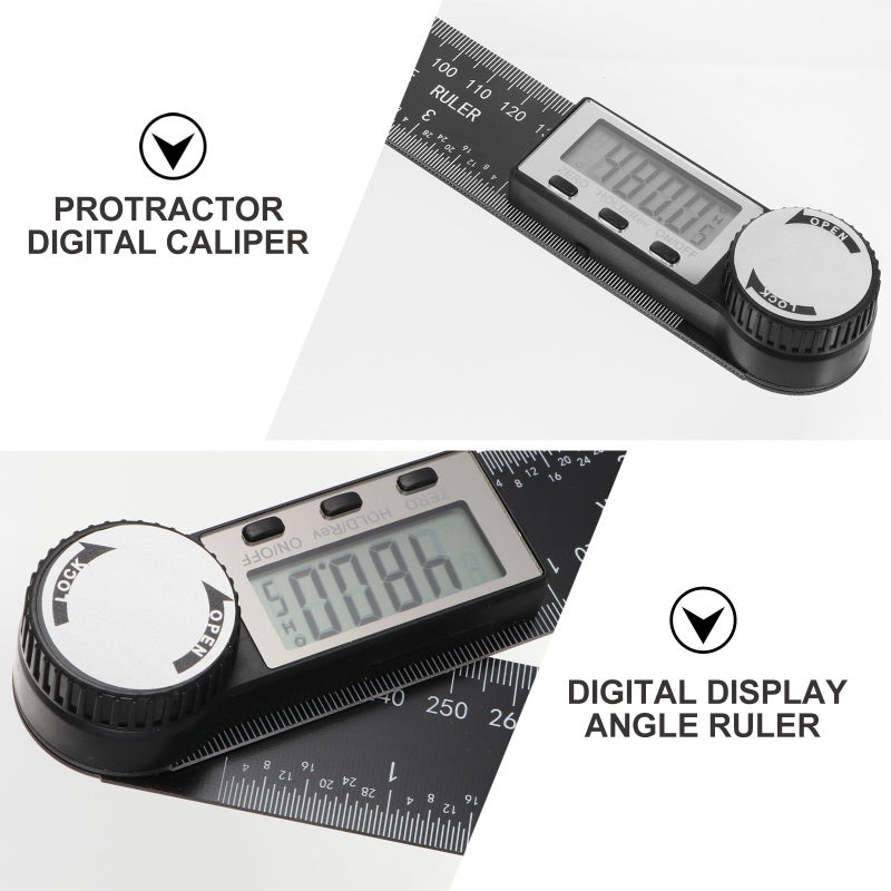 Digital Angle Finder 200mm with LCD Display Plastic Goniometer for Woodworking and Construction - Image 4