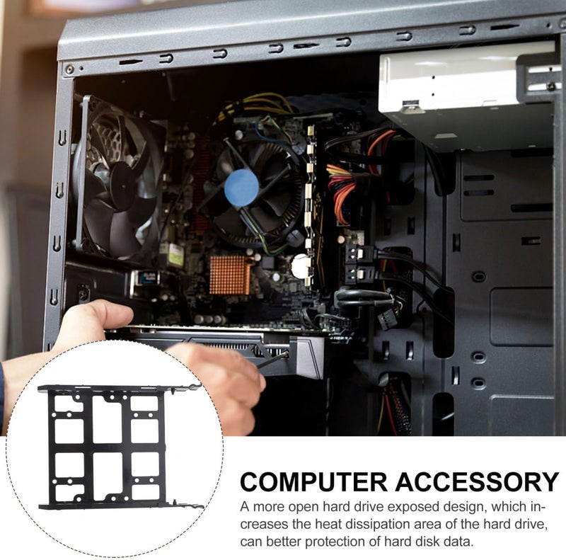 حامل تثبيت القرص الصلب من Uonlytech، نوع سحب، لمنافذ القرص الصلب والذاكرة الفلاشية سعة 2.5 و3.5 بوصة، مزود بتصميم مضاد للكهرباء الساكنة وتبديد حراري - Image 3