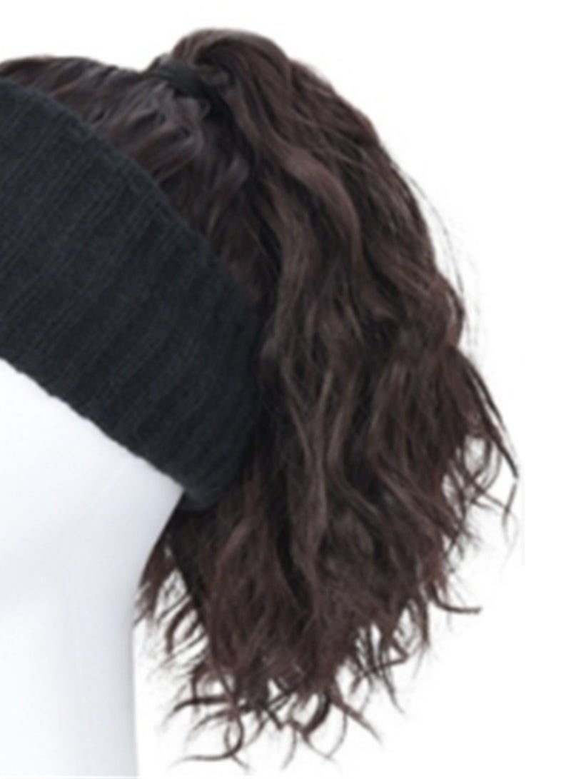 Wig hat integrated empty top hat water corrugated knitted hat short curly hair cosplay wig costumes dress up wig  - Image 4