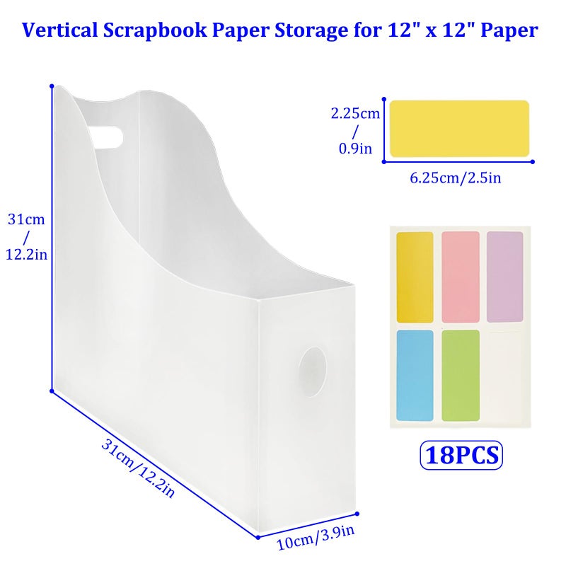 Rebehari 6 Pcs 12"x12" Paper Storage Organizer, Foldable Vertical Scrapbook Paper Organizer with 18 Pcs Sticky Index Tabs, 12"x12" Scrapbook Paper Storage Organizer - Image 5