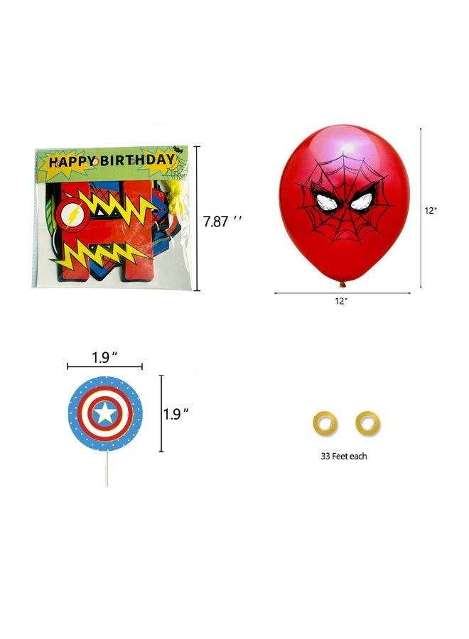 SOLARAE Birthday Party Decoration, Kids Birthday Decorations, Birthday Supplies for Boys, Kits Include Birthday Banner, Balloons, Cake Toppers, Gold Flat Ribbon - Image 4