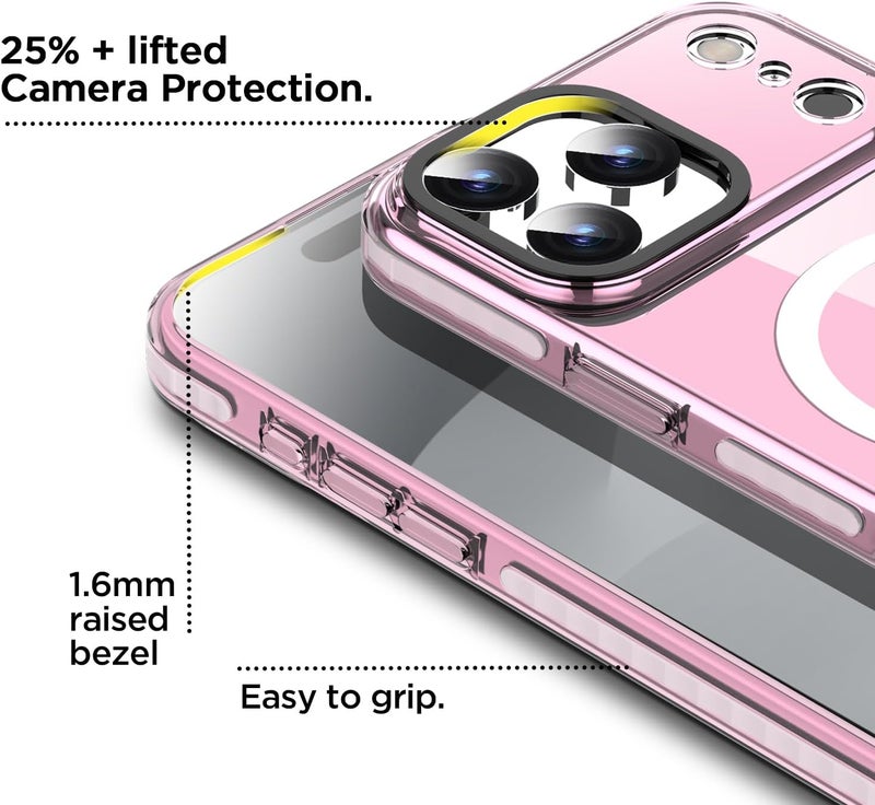 AICase Neon Pink Clear Phone Case for iPhone 17 Pro Max Compatible with Magsafe, Slim Thin Lightweight Colorful Colored Trendy Protective Bright Cell Phone Cover - Image 5