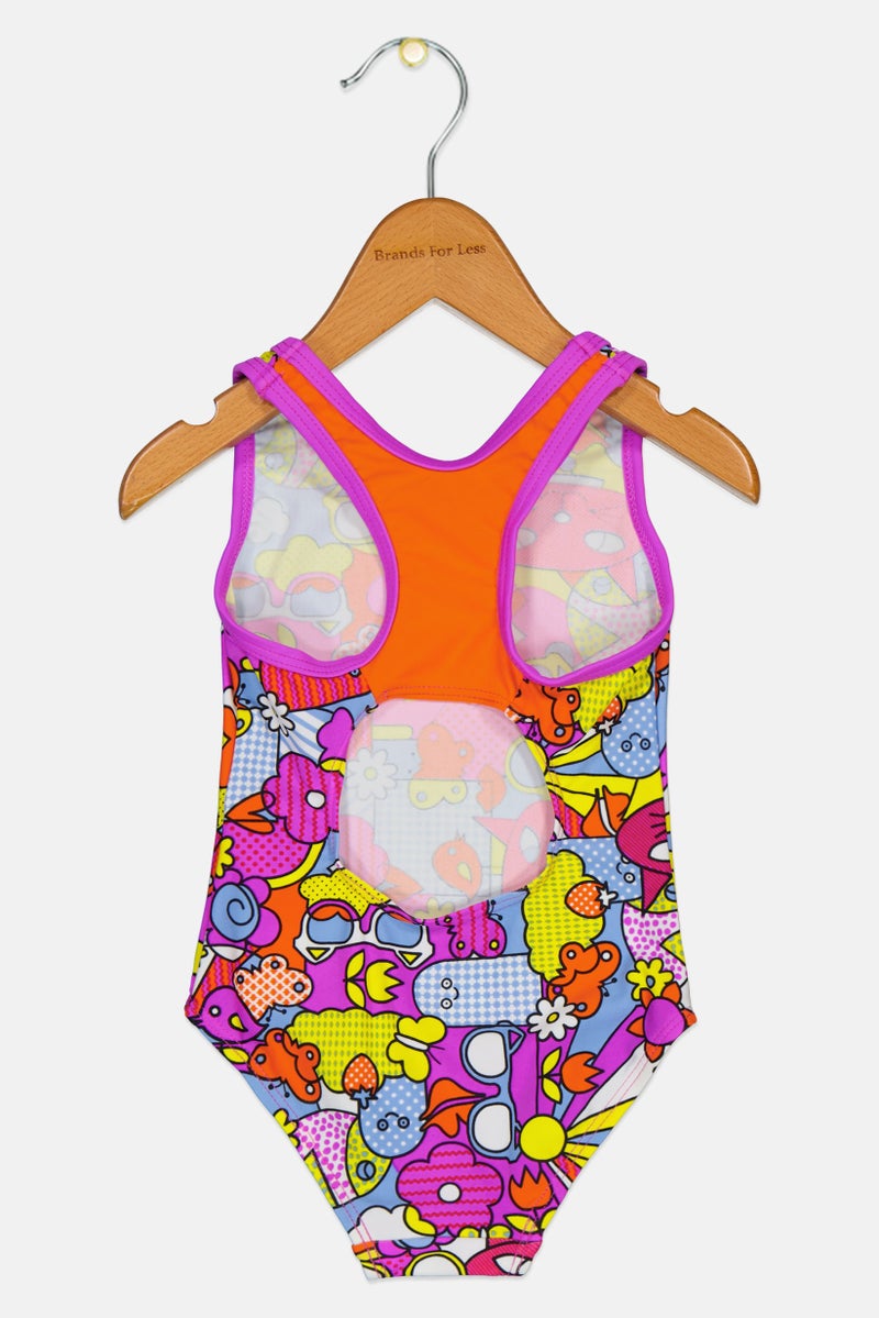 ZOGGS Toddlers Girl Allover Print One Piece Swimwear, Multicolor - Image 3