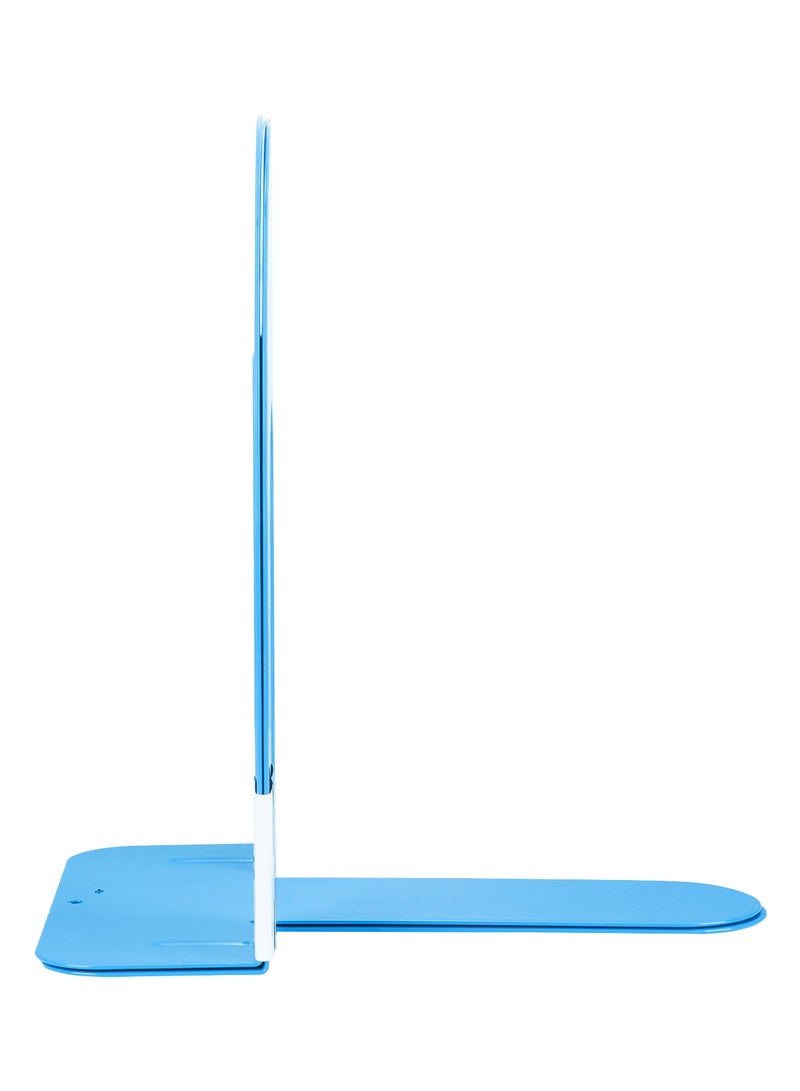Deli E9263 Heavy-Duty Steel Bookend, 9", Blue, Durable Steel Construction, Non-Skid Padded Base, Anti-Corrosion Powder-Coated Surface - Image 4