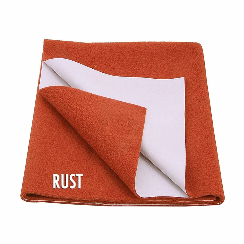 Desithat Waterproof & Washable Instadry Extra Absorbent Baby Dry Sheet & Bed Protector/Crib Sheet - Large 55x39 Inches/140X100 Cms(Rust) - Image 1