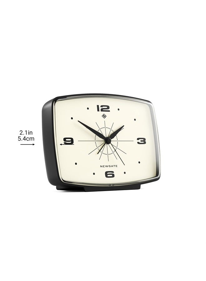 NEWGATE ® Brooklyn Retro Alarm/Desk Clock - Rectangular Alarm Clock - Bedroom Accessories - Desk Accessories - Bedside Alarm Clock - Retro Alarm Clock - Matt Finish - No Tick Alarm Clock - Black - Image 5