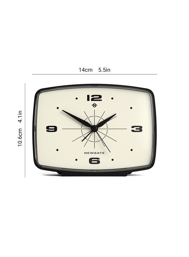NEWGATE ® Brooklyn Retro Alarm/Desk Clock - Rectangular Alarm Clock - Bedroom Accessories - Desk Accessories - Bedside Alarm Clock - Retro Alarm Clock - Matt Finish - No Tick Alarm Clock - Black - Image 4