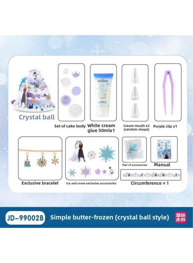 Jane Moves Cream Music Children's Cake Diy Girls Frozen Ye Luoli Castle Play Home Princess Bracelet Play-Color:Jane Moves Cream Music Crystal Ball (Frozen) - Image 1